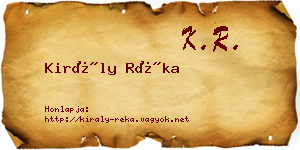 Király Réka névjegykártya