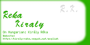 reka kiraly business card